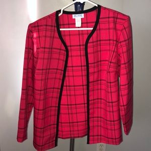 Blair Vintage Red Plaid Blazer Size 14P